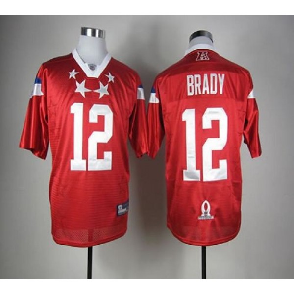 Patriots #12 Tom Brady Red 2012 Pro Bowl Stitched NFL Jersey
