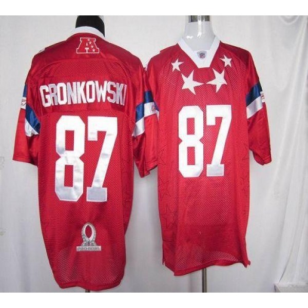 Patriots #87 Rob Gronkowski Red 2012 Pro Bowl Stitched NFL Jersey