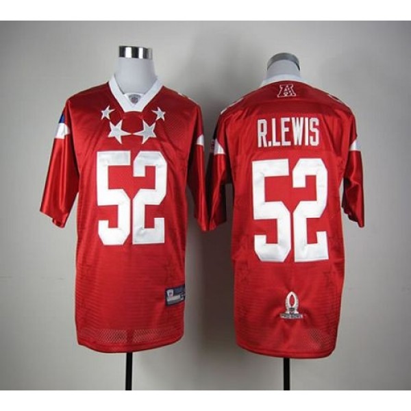 Ravens #52 Ray Lewis Red 2012 Pro Bowl Stitched NFL Jersey