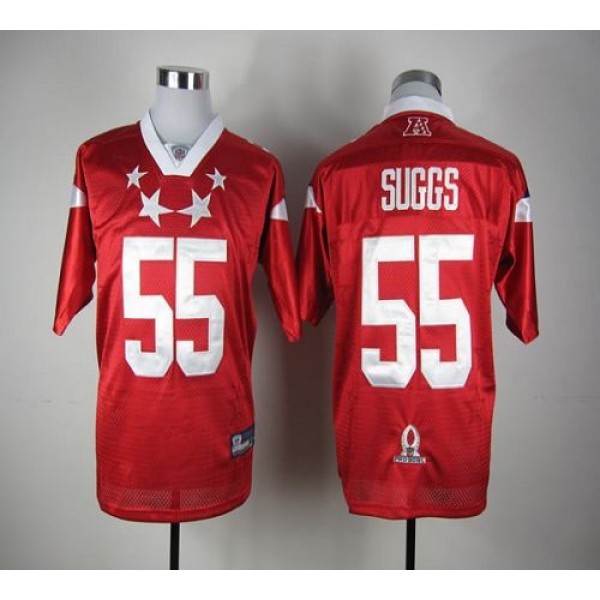 Ravens #55 Terrell Suggs Red 2012 Pro Bowl Stitched NFL Jersey