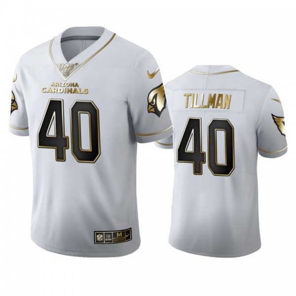 Arizona Cardinals #40 Pat Tillman Men's Nike White Golden Edition Vapor Limited NFL 100 Jersey