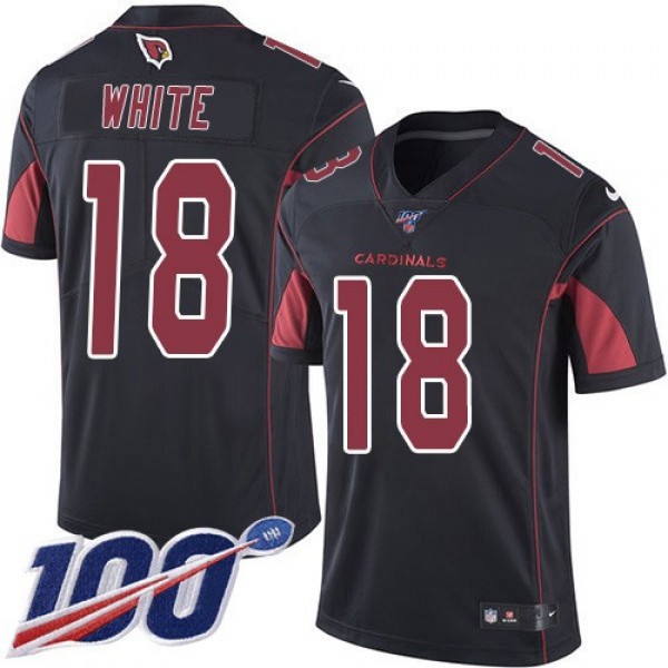 Nike Cardinals #18 Kevin White Black Men's Stitched NFL Limited Rush 100th Season Jersey