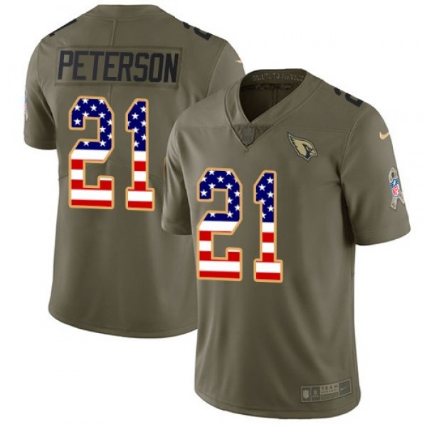Nike Cardinals #21 Patrick Peterson Olive/USA Flag Men's Stitched NFL Limited 2017 Salute to Service Jersey