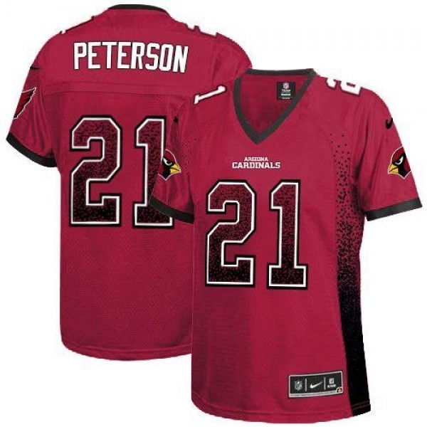 Women's Cardinals #21 Patrick Peterson Red Team Color Stitched NFL Elite Drift Jersey
