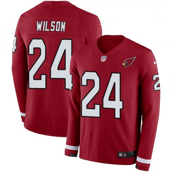 Nike Cardinals #24 Adrian Wilson Red Team Color Men's Stitched NFL Limited Therma Long Sleeve Jersey