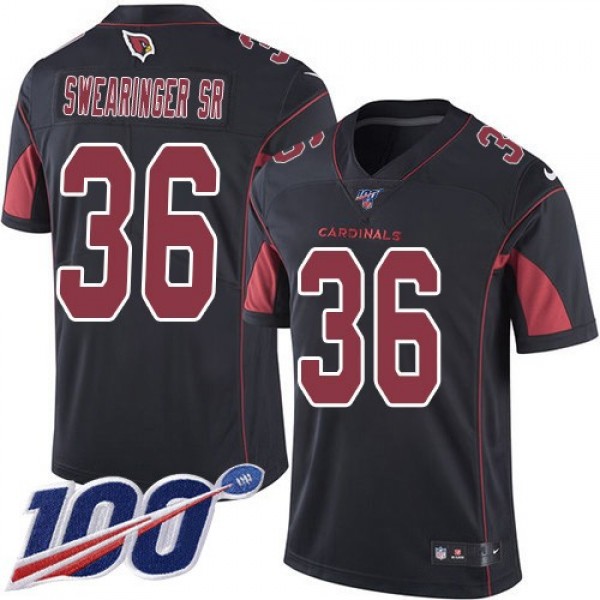 Nike Cardinals #36 D.J. Swearinger Sr. Black Men's Stitched NFL Limited Rush 100th Season Jersey