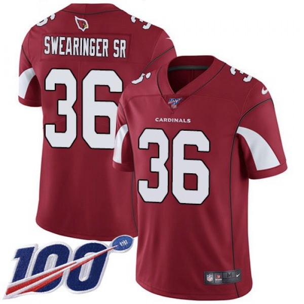 Nike Cardinals #36 D.J. Swearinger Sr. Red Team Color Men's Stitched NFL 100th Season Vapor Limited Jersey