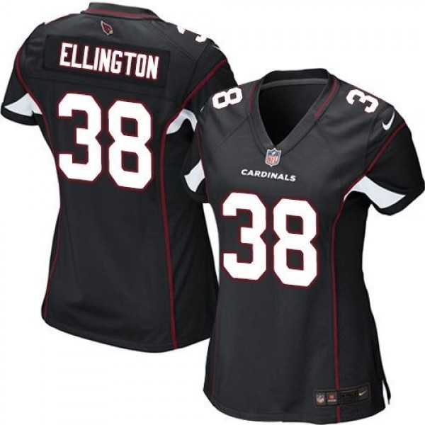 Women's Cardinals #38 Andre Ellington Black Alternate Stitched NFL Elite Jersey