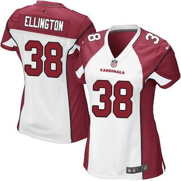 Women's Cardinals #38 Andre Ellington White Stitched NFL Vapor Untouchable Limited Jersey