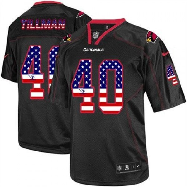 Nike Cardinals #40 Pat Tillman Black Men's Stitched NFL Elite USA Flag Fashion Jersey
