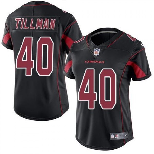Women's Cardinals #40 Pat Tillman Black Stitched NFL Limited Rush Jersey