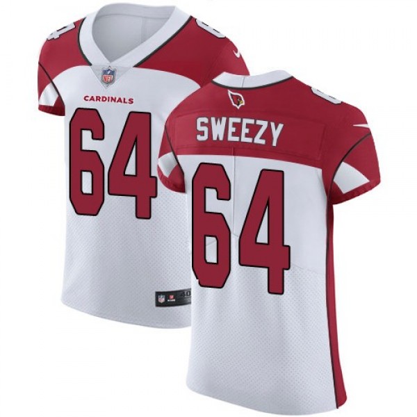 Nike Cardinals #64 J.R. Sweezy White Men's Stitched NFL Vapor Untouchable Elite Jersey