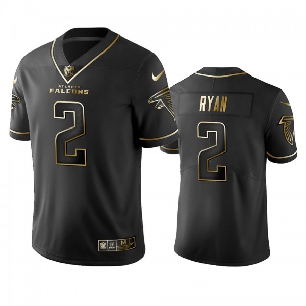 Falcons #2 Matt Ryan Men's Stitched NFL Vapor Untouchable Limited Black Golden Jersey