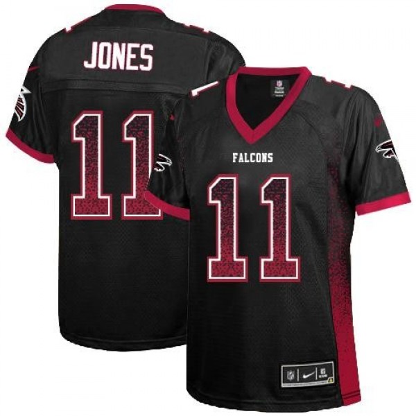 Women's Falcons #11 Julio Jones Black Alternate Stitched NFL Elite Drift Jersey