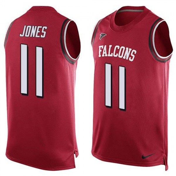 Nike Falcons #11 Julio Jones Red Team Color Men's Stitched NFL Limited Tank Top Jersey