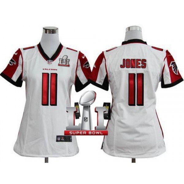 Women's Falcons #11 Julio Jones White Super Bowl LI 51 Stitched NFL Elite Jersey