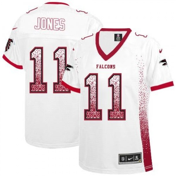 Women's Falcons #11 Julio Jones White Stitched NFL Elite Drift Jersey