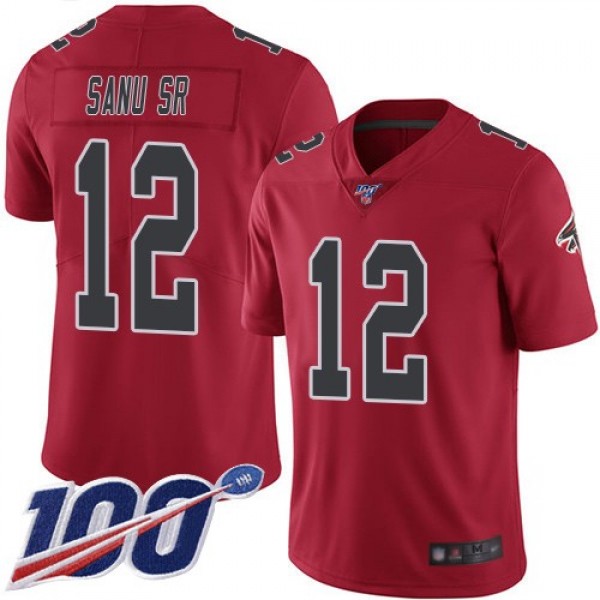 Nike Falcons #12 Mohamed Sanu Sr Red Men's Stitched NFL Limited Rush 100th Season Jersey