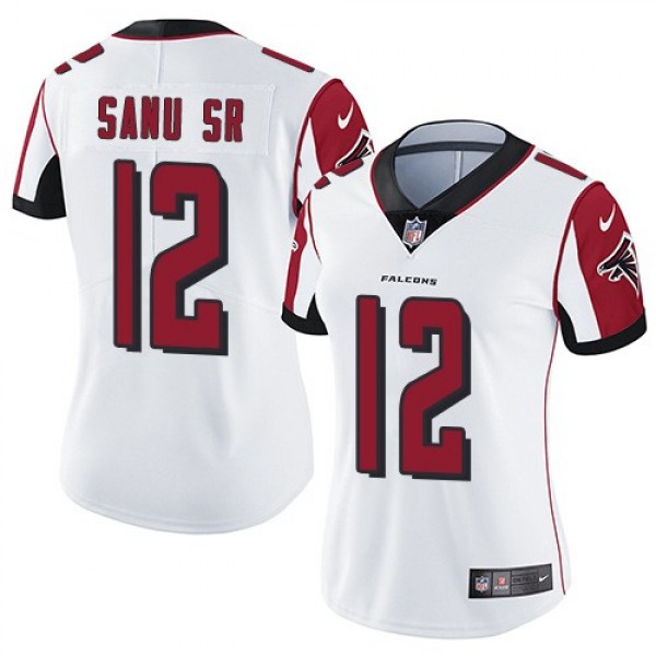 Women's Falcons #12 Mohamed Sanu Sr White Stitched NFL Vapor Untouchable Limited Jersey