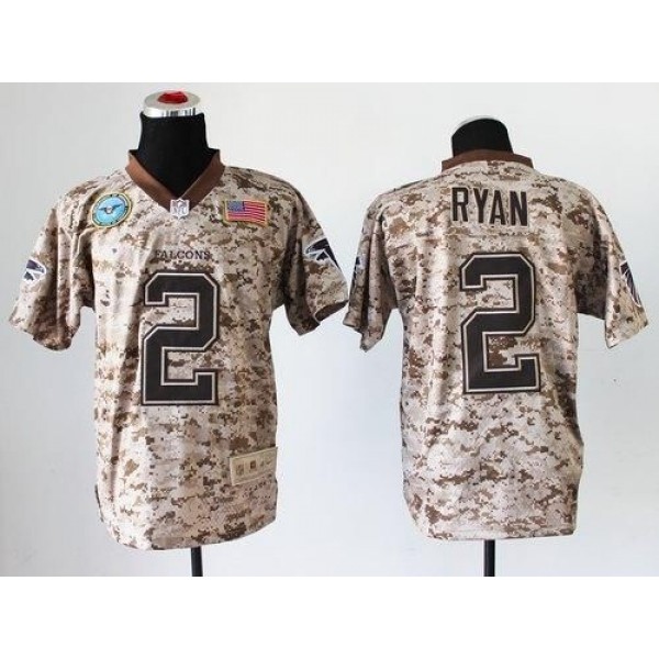 Nike Falcons #2 Matt Ryan Camo Men's Stitched NFL New Elite USMC Jersey
