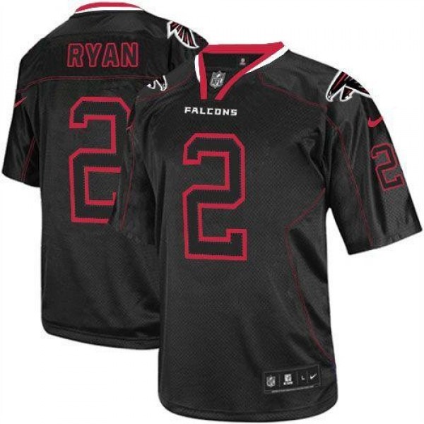 Nike Falcons #2 Matt Ryan Lights Out Black Men's Stitched NFL Elite Jersey