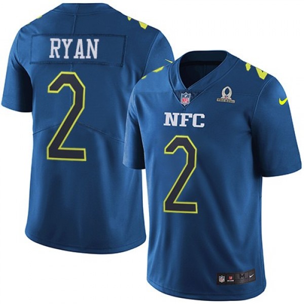 Nike Falcons #2 Matt Ryan Navy Men's Stitched NFL Limited NFC 2017 Pro Bowl Jersey