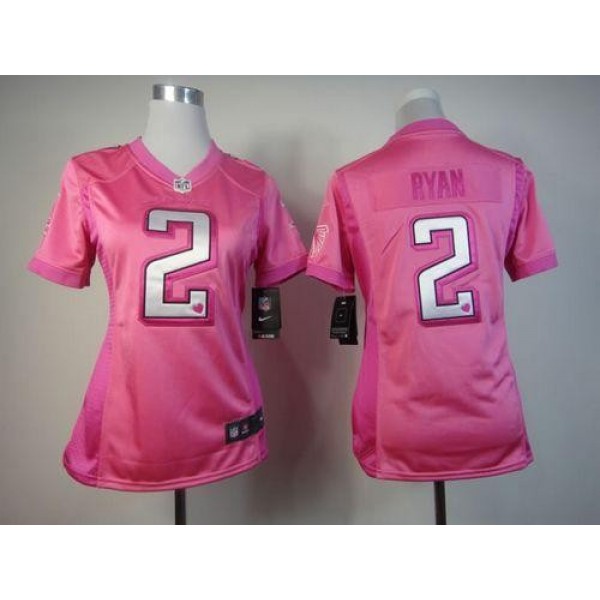 Women's Falcons #2 Matt Ryan Pink Be Luv'd Stitched NFL Elite Jersey