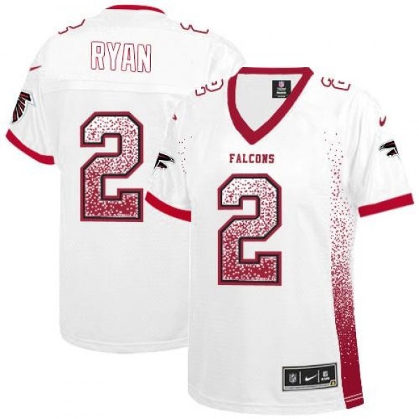 Women's Falcons #2 Matt Ryan White Stitched NFL Elite Drift Jersey