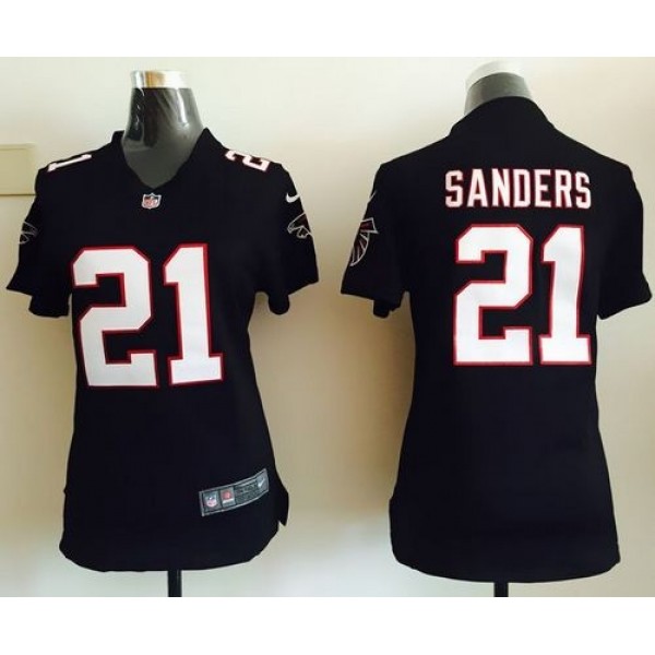 Women's Falcons #21 Deion Sanders Black Alternate Stitched NFL Elite Jersey