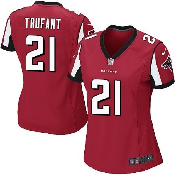 Women's Falcons #21 Desmond Trufant Red Team Color Stitched NFL Elite Jersey