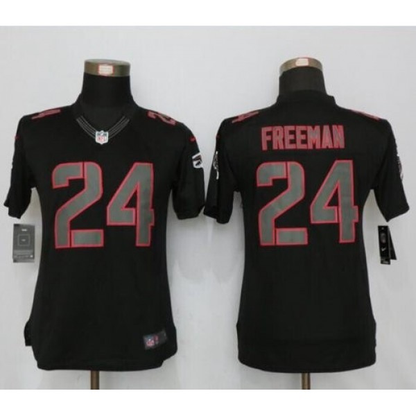 Women's Falcons #24 Devonta Freeman Black Impact Stitched NFL Limited Jersey