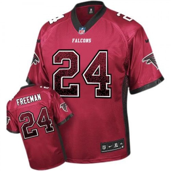 Nike Falcons #24 Devonta Freeman Red Team Color Men's Stitched NFL Elite Drift Fashion Jersey