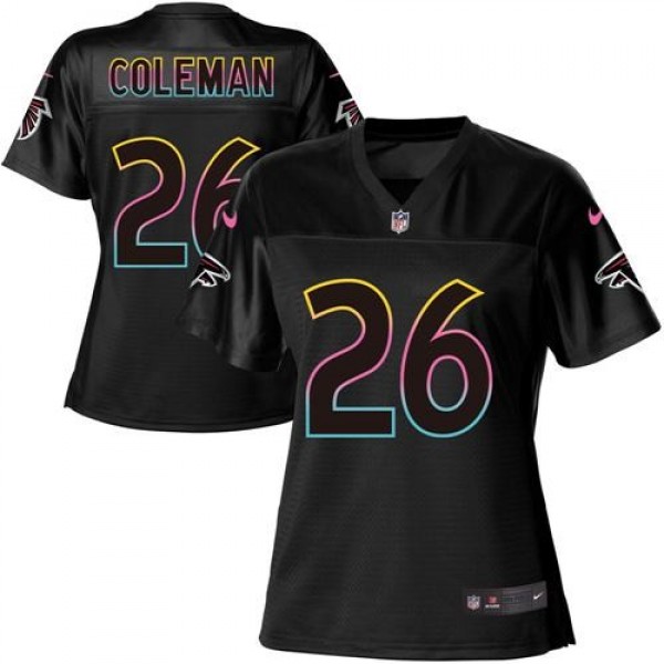 Women's Falcons #26 Tevin Coleman Black NFL Game Jersey