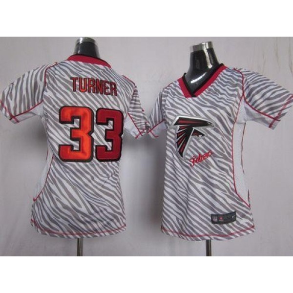 Women's Falcons #33 Michael Turner Zebra Stitched NFL Elite Jersey