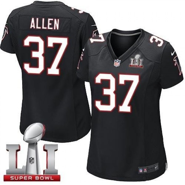 Women's Falcons #37 Ricardo Allen Black Alternate Super Bowl LI 51 Stitched NFL Elite Jersey