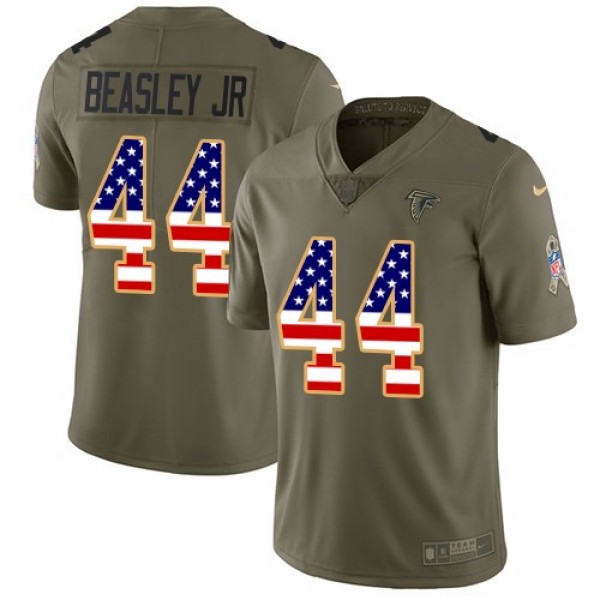 Nike Falcons #44 Vic Beasley Jr Olive/USA Flag Men's Stitched NFL Limited 2017 Salute To Service Jersey