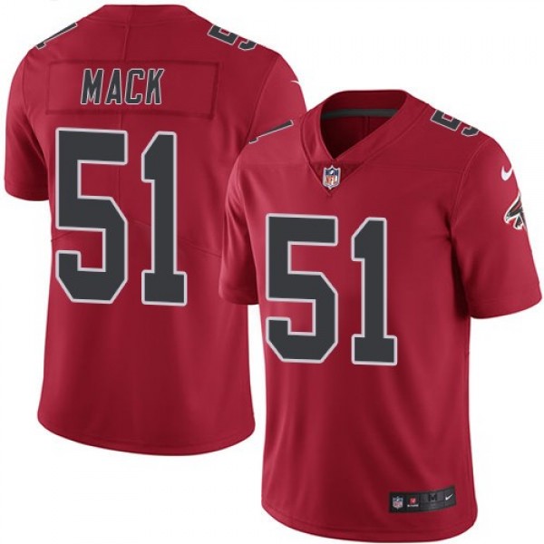 Nike Falcons #51 Alex Mack Red Men's Stitched NFL Limited Rush Jersey