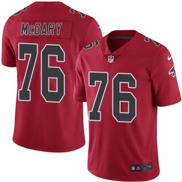 Nike Falcons #76 Kaleb McGary Red Men's Stitched NFL Limited Rush Jersey