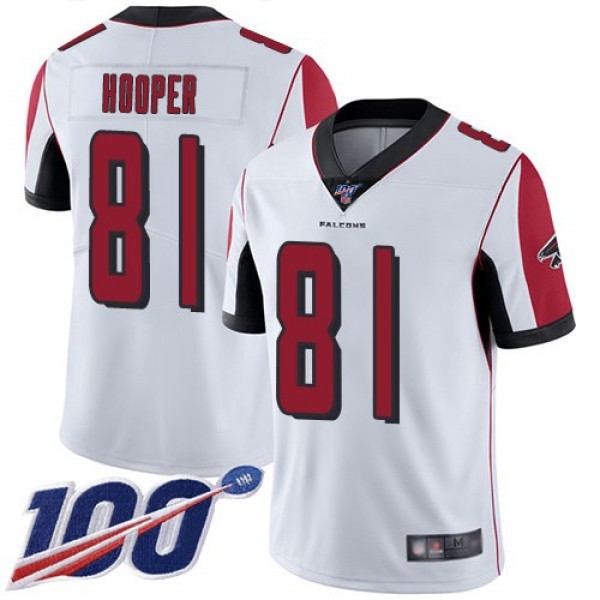 Nike Falcons #81 Austin Hooper White Men's Stitched NFL 100th Season Vapor Limited Jersey