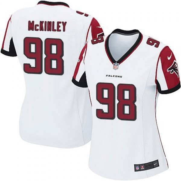 Women's Falcons #98 Takkarist McKinley White Stitched NFL Elite Jersey