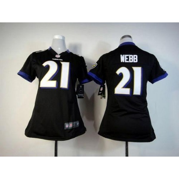 Women's Ravens #21 Lardarius Webb Black Alternate Stitched NFL Elite Jersey