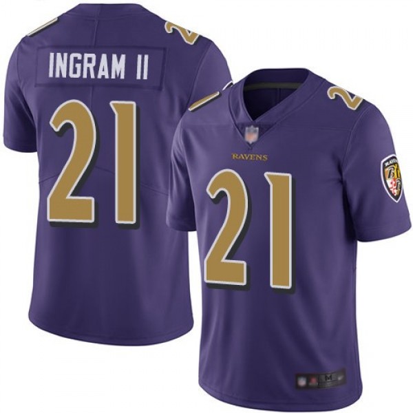 Nike Ravens #21 Mark Ingram II Purple Men's Stitched NFL Limited Rush Jersey