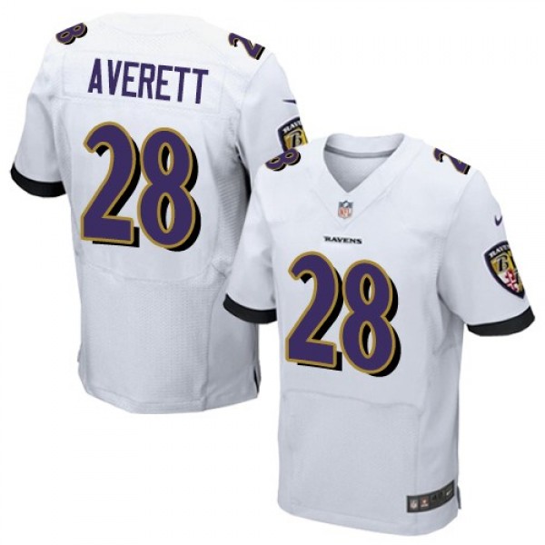 Nike Ravens #28 Anthony Averett White Men's Stitched NFL New Elite Jersey