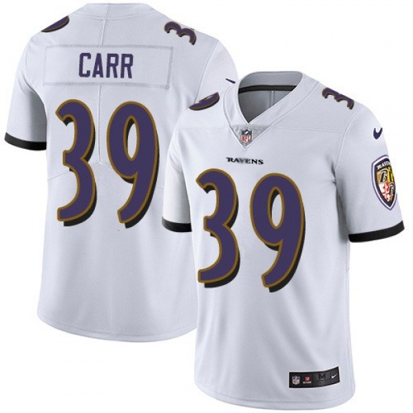 Nike Ravens #39 Brandon Carr White Men's Stitched NFL Vapor Untouchable Limited Jersey