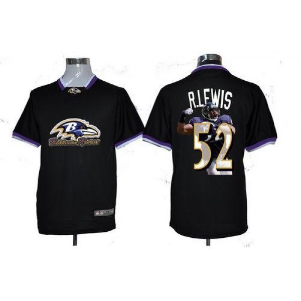 Nike Ravens #52 Ray Lewis Black Men's NFL Game All Star Fashion Jersey