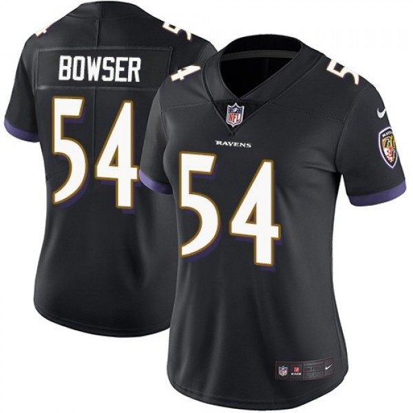 Women's Ravens #54 Tyus Bowser Black Alternate Stitched NFL Vapor Untouchable Limited Jersey