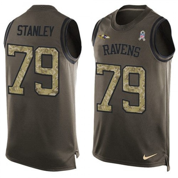 Nike Ravens #79 Ronnie Stanley Green Men's Stitched NFL Limited Salute To Service Tank Top Jersey