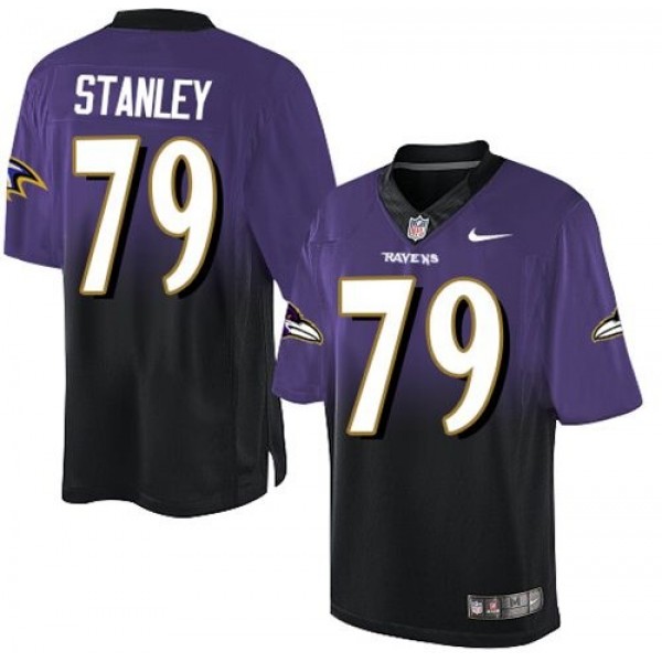Nike Ravens #79 Ronnie Stanley Purple/Black Men's Stitched NFL Elite Fadeaway Fashion Jersey