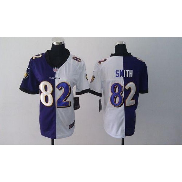 Women's Ravens #82 Torrey Smith Purple White Stitched NFL Elite Split Jersey