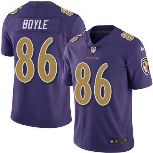 Nike Ravens #86 Nick Boyle Purple Men's Stitched NFL Limited Rush Jersey